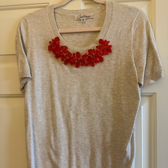 Cabi Love Carol By Invitation Size small Rock Candy Short Sleeve Sweater St - Picture 1 of 2